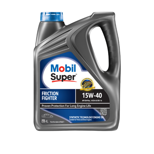 MOBIL SUPER FRICTION FIGHTER SEMI SYNTHETIC 15W-40 ENGINE OIL 4L