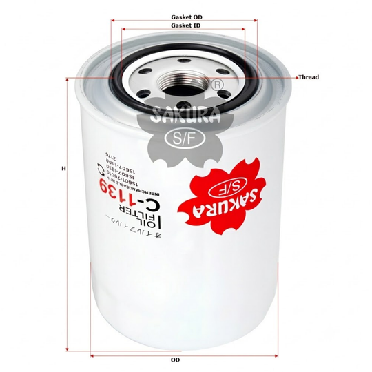 SAKURA TOYOTA C-1139 OIL FILTER