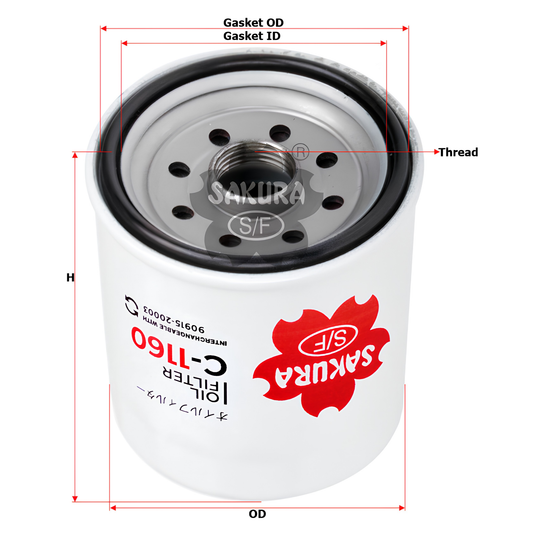 SAKURA TOYOTA C-1160 OIL FILTER