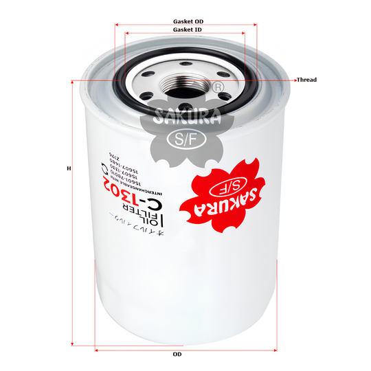 SAKURA TOYOTA C-1302 OIL FILTER