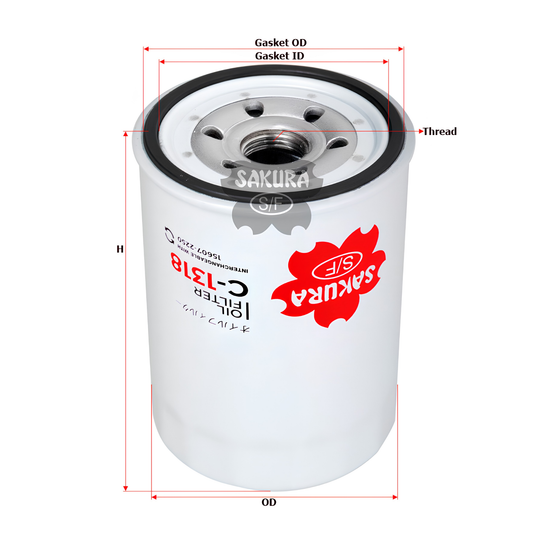 SAKURA TOYOTA C-1318 OIL FILTER