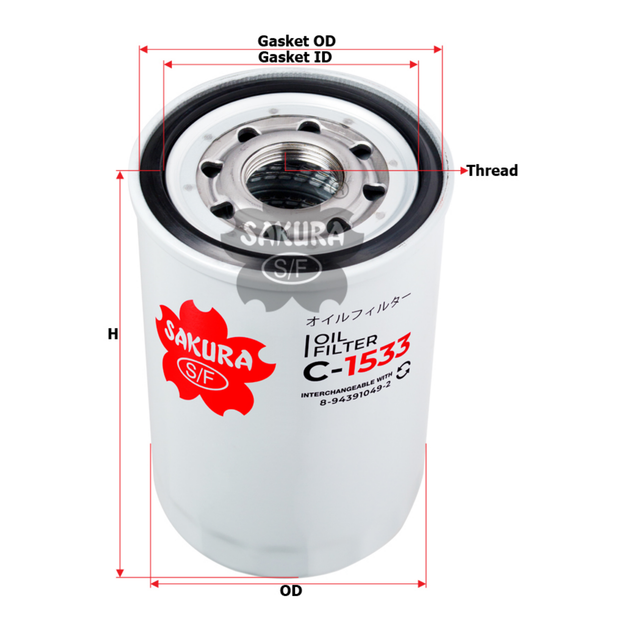 SAKURA HONDA C-1533 OIL FILTER