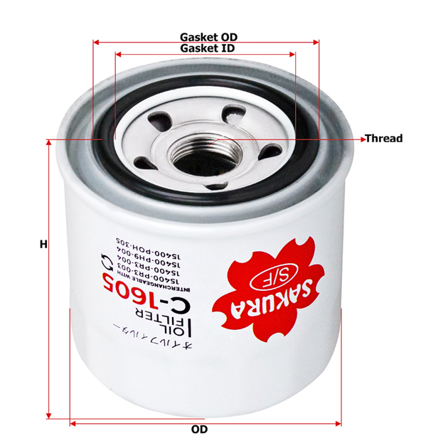 SAKURA HONDA C-1605 OIL FILTER