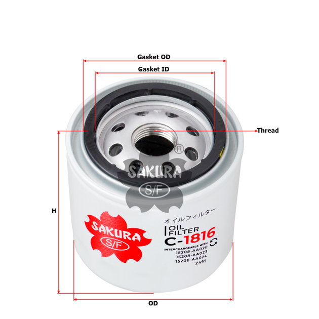 SAKURA SUBARU C-1816 OIL FILTER