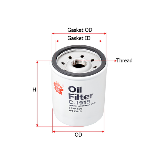 SAKURA LAND ROVER C-1919 OIL FILTER