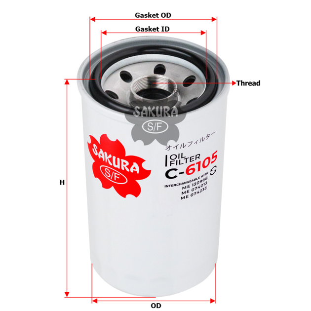 SAKURA NISSAN C-6105 OIL FILTER