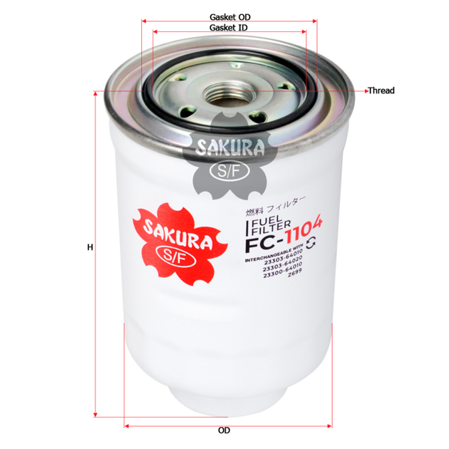 SAKURA TOYOTA FC-1104 FUEL FILTER
