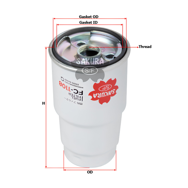 SAKURA TOYOTA FC-1108 FUEL FILTER