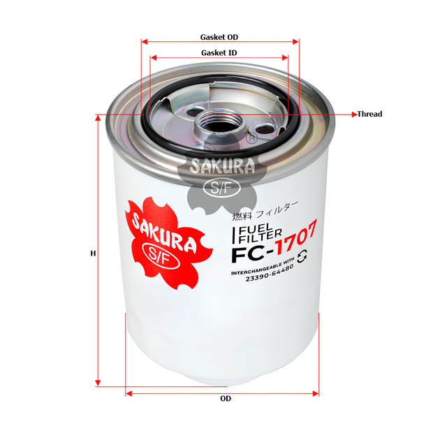 SAKURA TOYOTA FC-1707 FUEL FILTER