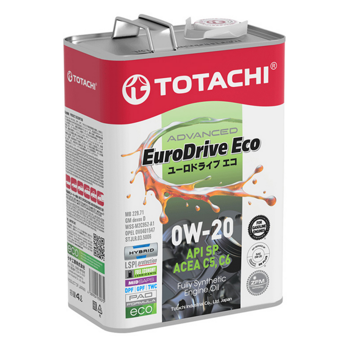 TOTACHI EURODRIVE ECO 0W-20 FULLY SYNTHETIC OIL